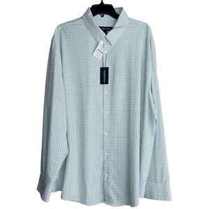 Mizzen+Main 2XL Trim Monaco Long Sleeve Performance Shirt Green White‎ NWT